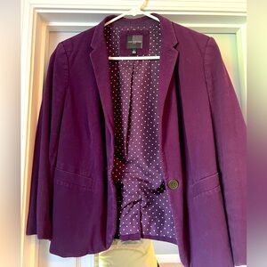 The limited dark purple single button blazer, size L, EUC